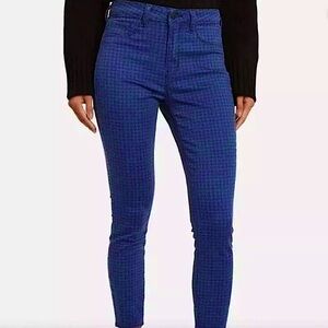 L’AGENCE Women’s Margot Jean High Rise Retro Blue Black Houndstooth Size 26 NWOT
